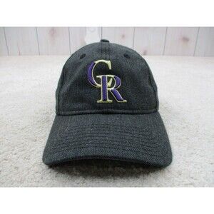 Colorado Rockies Hat Cap Strap Back One Size Gray New Era MLB Baseball Mens